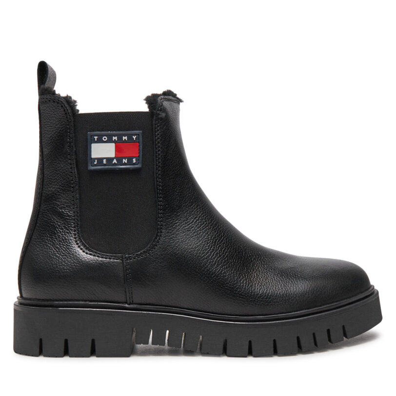 Боти тип челси Tommy Jeans Chelsea EN0EN02626 Черен цвят на ниска цена