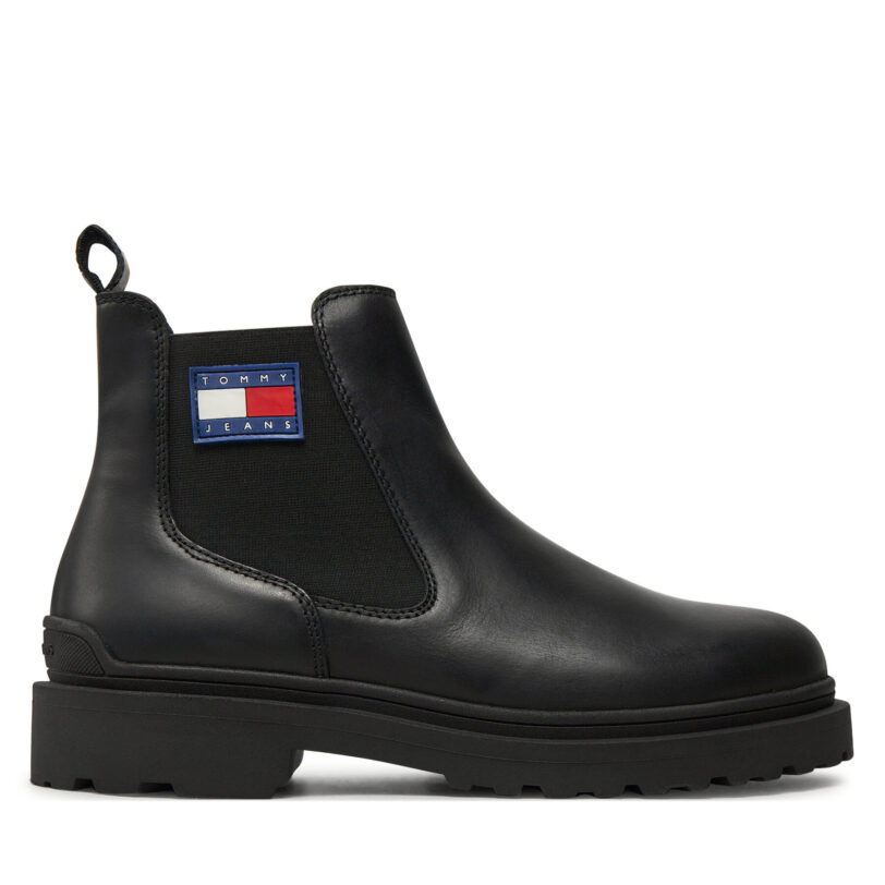 Боти тип челси Tommy Jeans EM0EM01448 Черен цвят на ниска цена