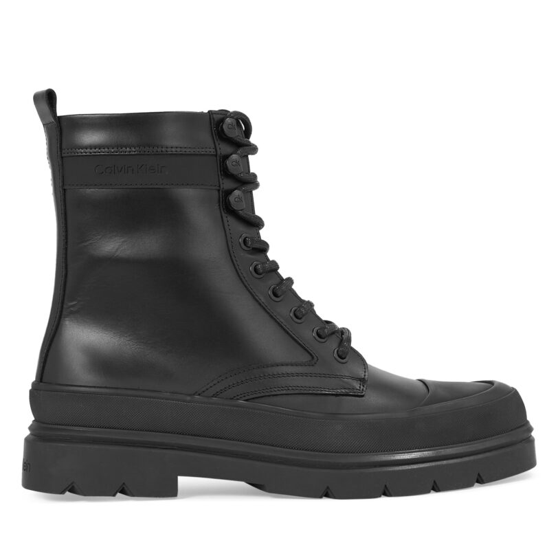 Ботуши Calvin Klein Lace Up Boot High HM0HM01213 Черен цвят на ниска цена