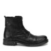 Ботуши Jack&Jones Russel Leather 12155999 Черен цвят на ниска цена