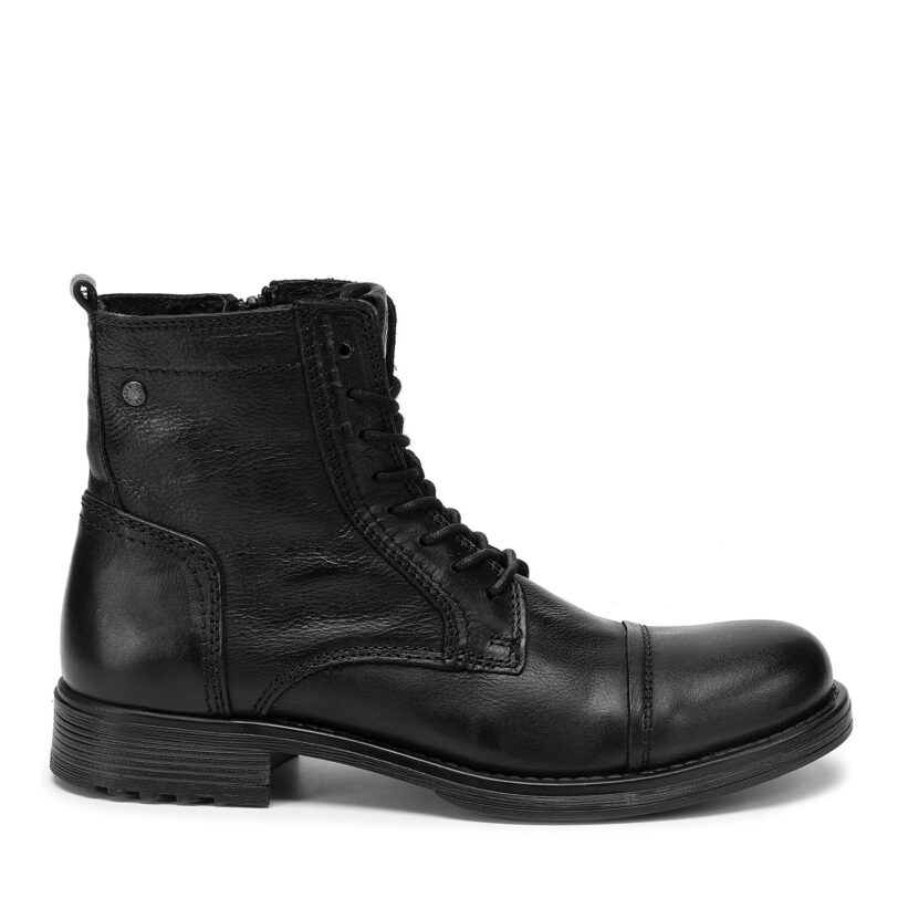 Ботуши Jack&Jones Russel Leather 12155999 Черен цвят на ниска цена