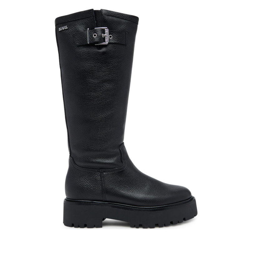 Ботуши KARL LAGERFELD Burly Biker KL43490W Черен цвят на ниска цена