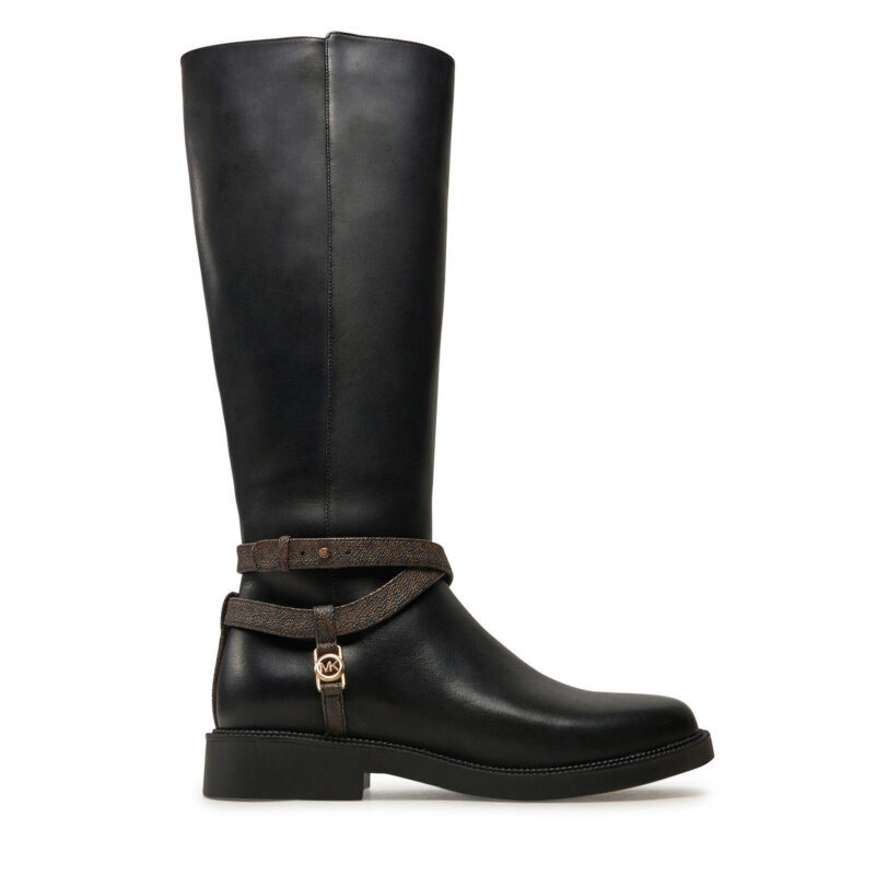 Ботуши MICHAEL Michael Kors Abigail Leather Riding Boot 40F4ABMB7L Черен цвят на ниска цена
