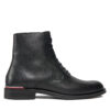 Ботуши Tommy Hilfiger Core Rwb Hilfiger Lth Lce Boot FM0FM05030 Черен цвят на ниска цена