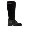 Ботуши Tommy Hilfiger Th Stud Leather Mix Long Boot FW0FW08341 Черен цвят на ниска цена
