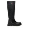 Ботуши Tommy Jeans Tjw Long Shaft Boot EN0EN02627 Черен цвят на ниска цена