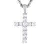 Висулка ICED STUFF Diamond Cross Бяло злато цвят на ниска цена