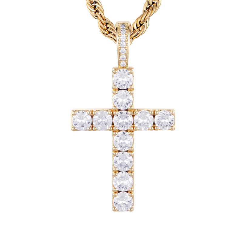 Висулка ICED STUFF Diamond Cross Златист цвят на ниска цена