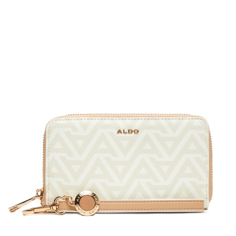 Голям дамски портфейл Aldo Melisande 13989671 Екрю цвят на ниска цена