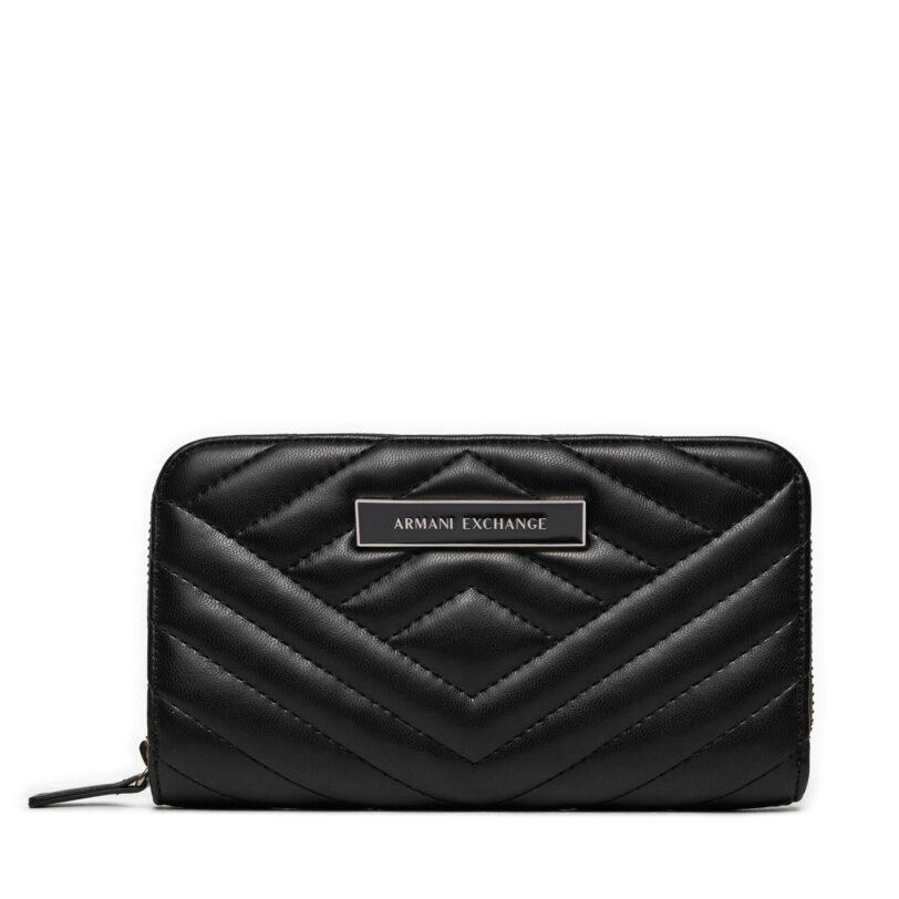 Голям дамски портфейл Armani Exchange 948068 4R742 00020 Черен цвят на ниска цена