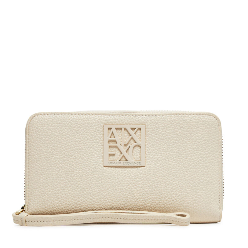 Голям дамски портфейл Armani Exchange XW000361 AF11902 U1074 Бял цвят на ниска цена
