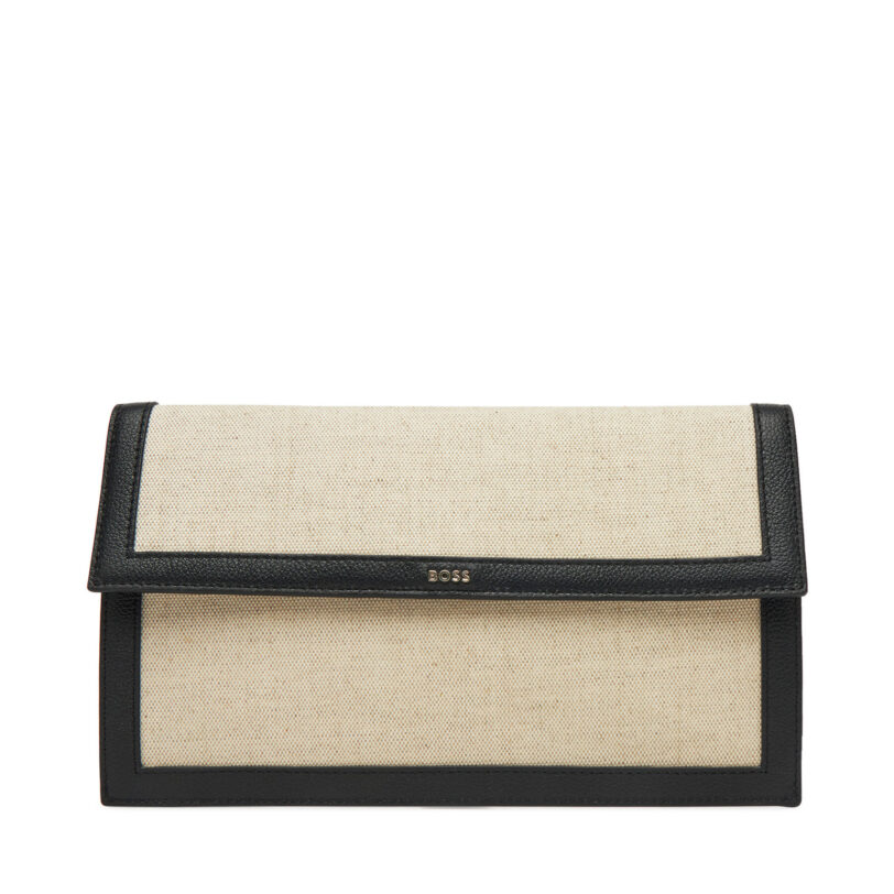 Голям дамски портфейл BOSS Alyce Flat Pouch CV 50542077 Бежов цвят на ниска цена