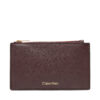 Голям дамски портфейл Calvin Klein Foil Logo Top Zip Cardcase LV04F1090G Бордо цвят на ниска цена