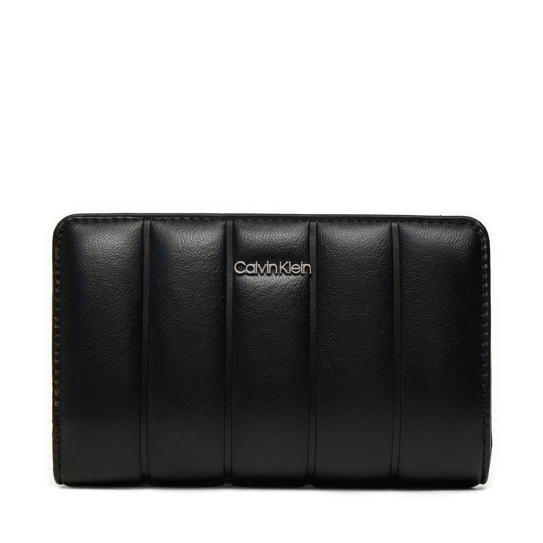 Голям дамски портфейл Calvin Klein Line Quilt Medium Bifold K60K612828 Черен цвят на ниска цена