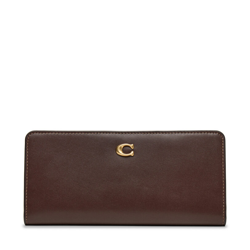 Голям дамски портфейл Coach CZ096 Бордо цвят на ниска цена