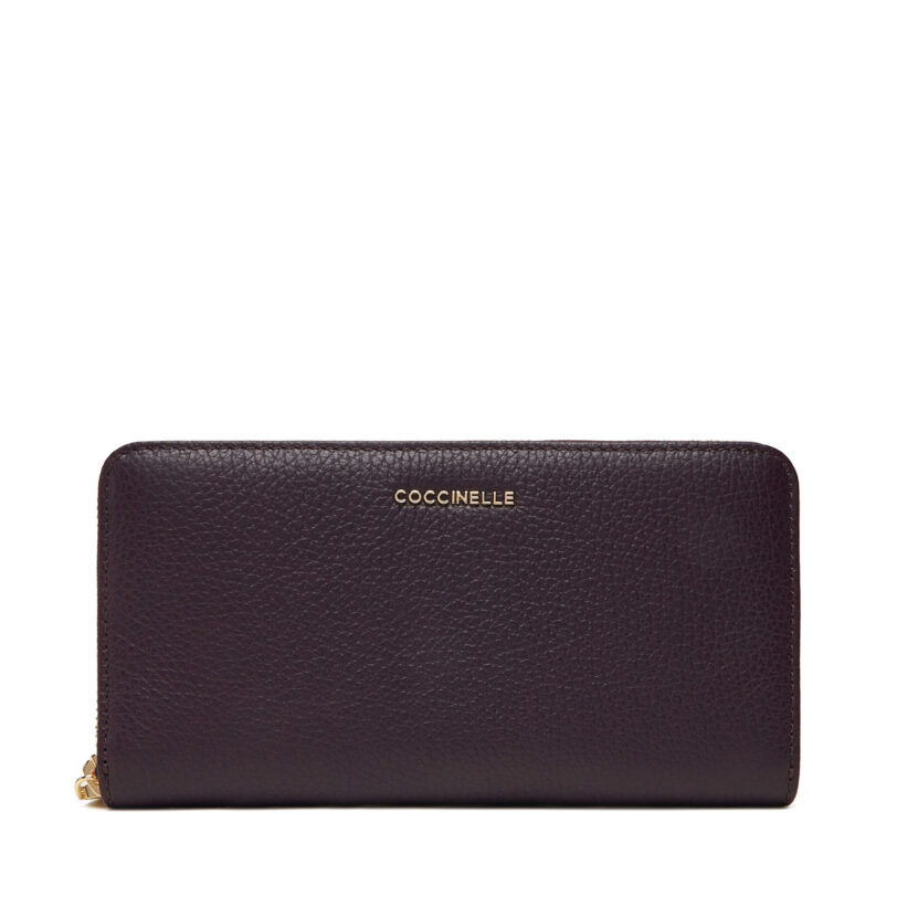 Голям дамски портфейл Coccinelle MW5 Metallic Soft E2 MW5 11 04 01 Виолетов цвят на ниска цена