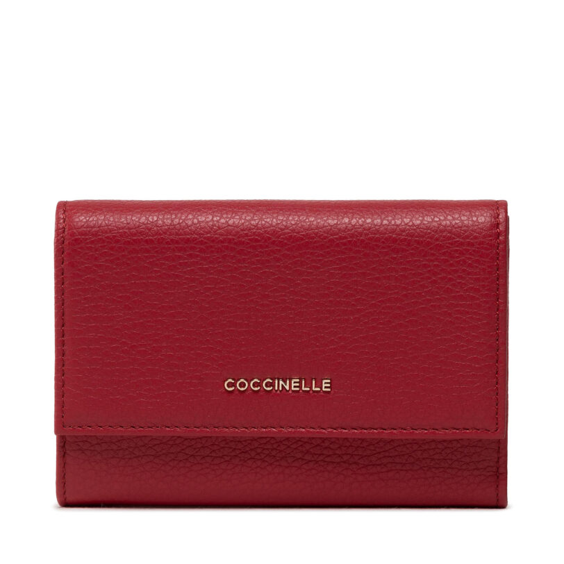 Голям дамски портфейл Coccinelle MW5 Metallic Soft E2 MW5 11 66 01 Червен цвят на ниска цена