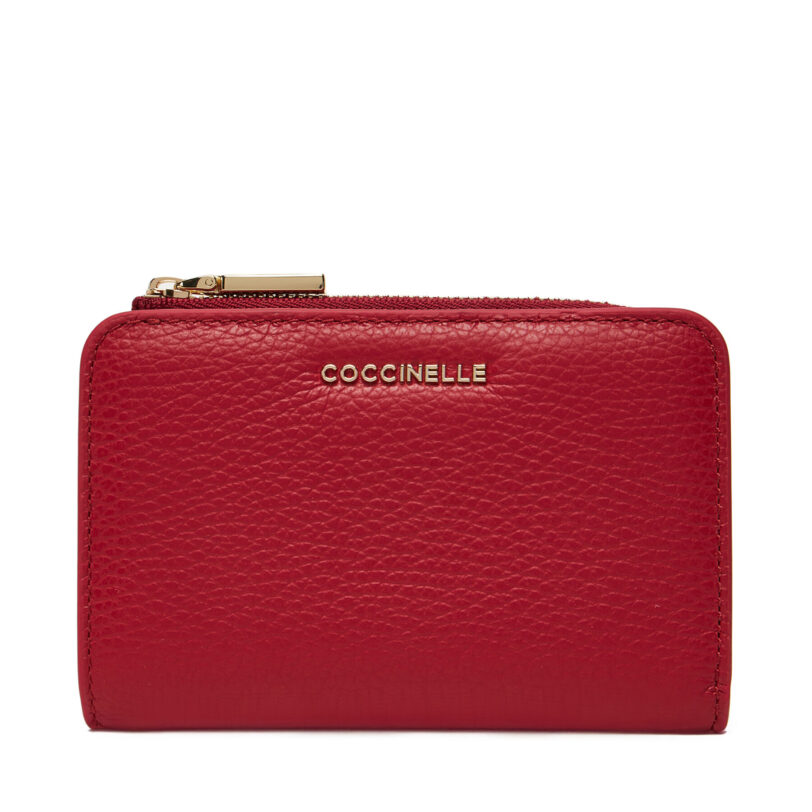 Голям дамски портфейл Coccinelle MW5 Metallic Soft E2 MW5 11 D1 01 Червен цвят на ниска цена