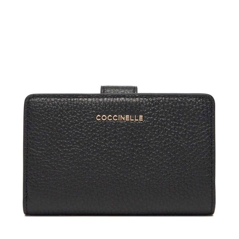 Голям дамски портфейл Coccinelle MW5 Metallic Soft E2 MW5 11 E7 01 Черен цвят на ниска цена