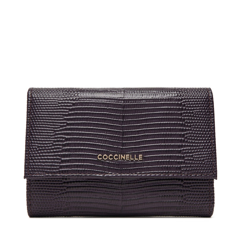 Голям дамски портфейл Coccinelle TL4 Metallic Lizard E2 TL4 11 66 01 Виолетов цвят на ниска цена