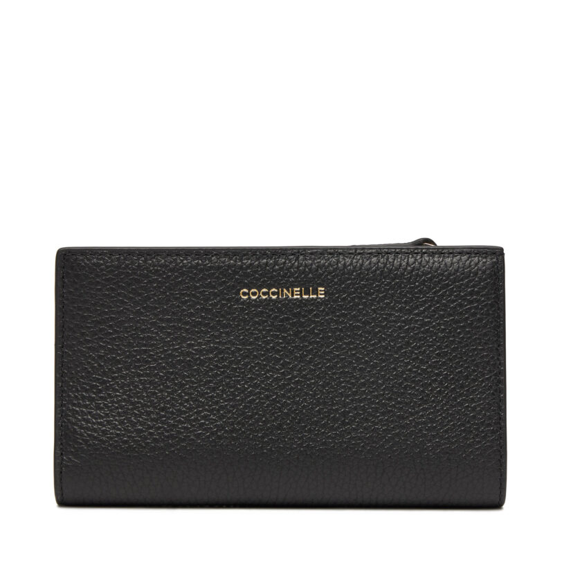 Голям дамски портфейл Coccinelle TQK Coccinelledulse Soft E2 TQK 11 F1 01 Черен цвят на ниска цена