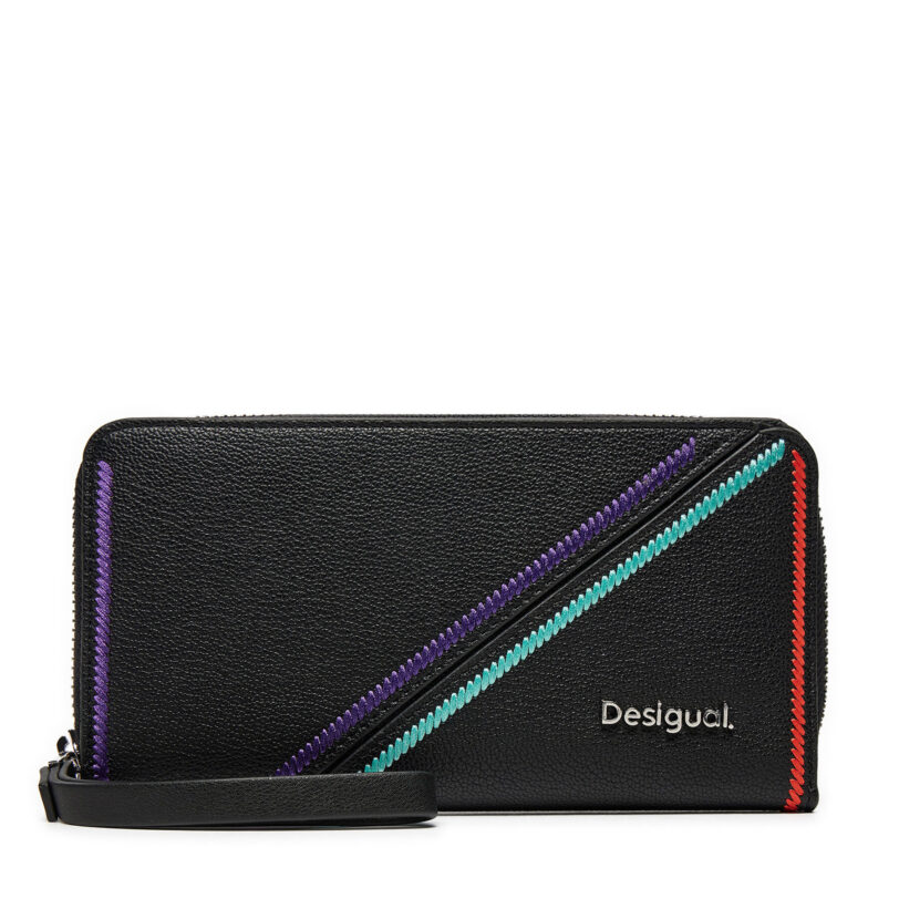 Голям дамски портфейл Desigual 24WAYP07 Черен цвят на ниска цена