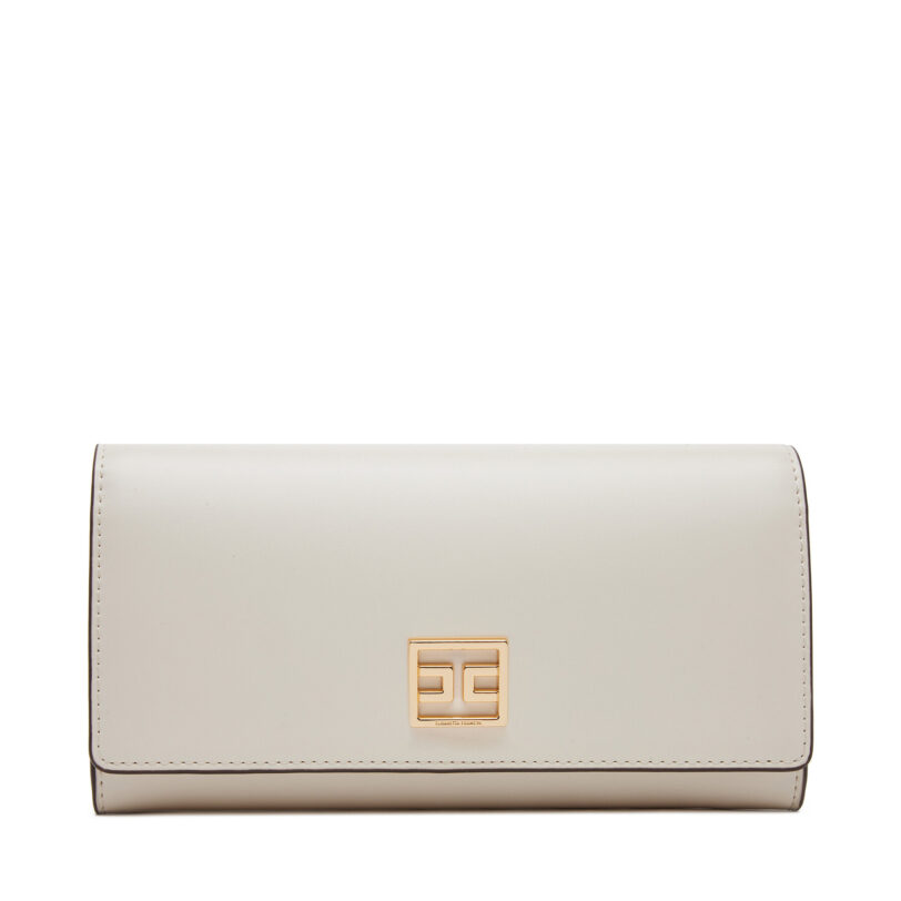 Голям дамски портфейл Elisabetta Franchi PF02A51E2 193 Екрю цвят на ниска цена