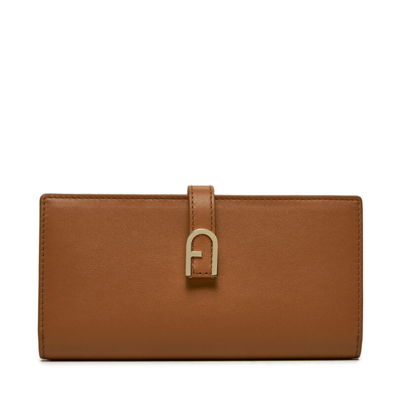 Голям дамски портфейл Furla Flow Continental Bifold WP00402-BX2045-RY000 Кафяв цвят на ниска цена