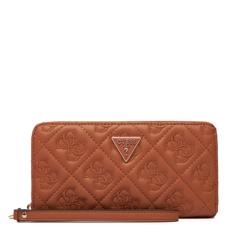 Голям дамски портфейл Guess Adelasia Slg SWQL96 58146 Кафяв цвят на ниска цена