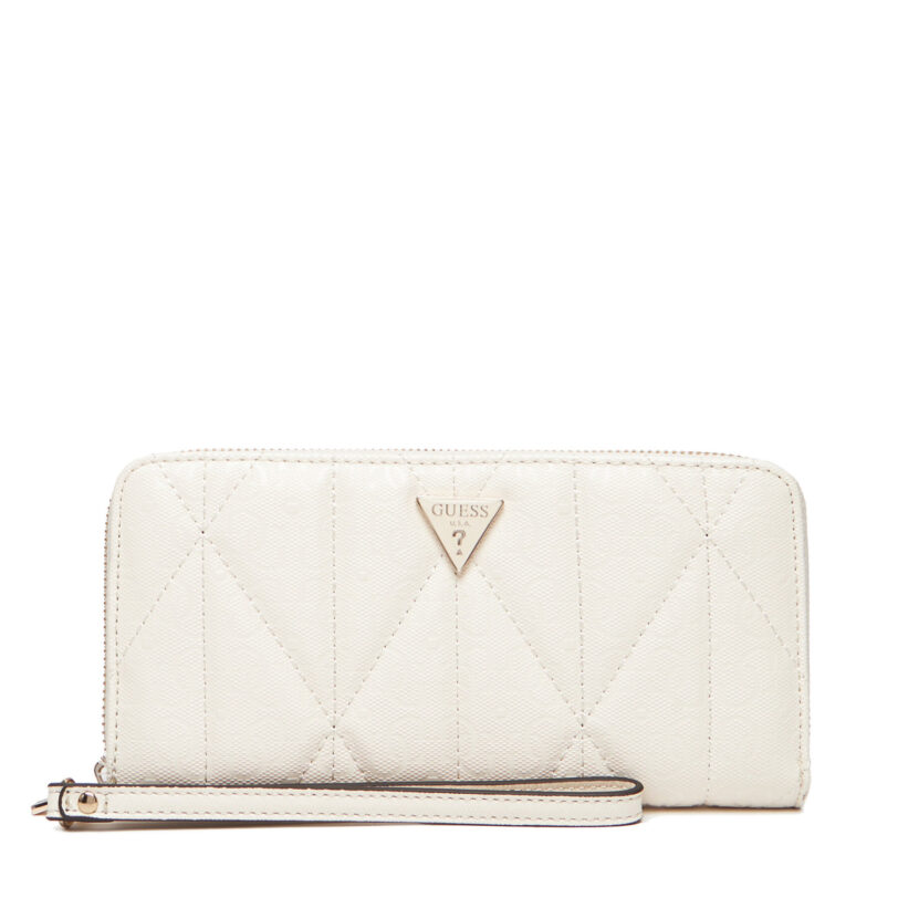 Голям дамски портфейл Guess Aldina Slg SWGG96 63146 Бял цвят на ниска цена