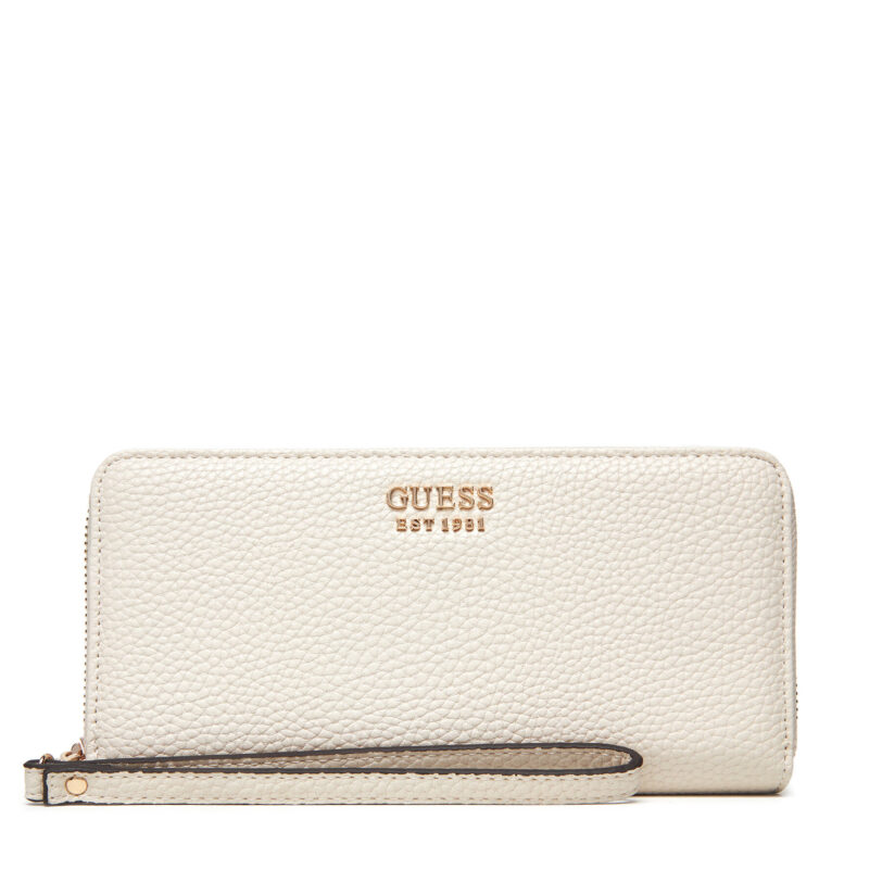 Голям дамски портфейл Guess Brenton Slg SWPG96 48146 Екрю цвят на ниска цена