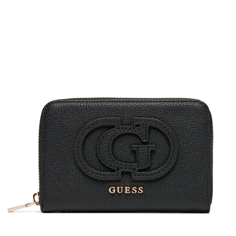 Голям дамски портфейл Guess Calebra Slg SWBG95 36140 Черен цвят на ниска цена