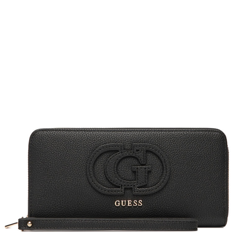 Голям дамски портфейл Guess Calebra Slg SWBG95 36146 Черен цвят на ниска цена