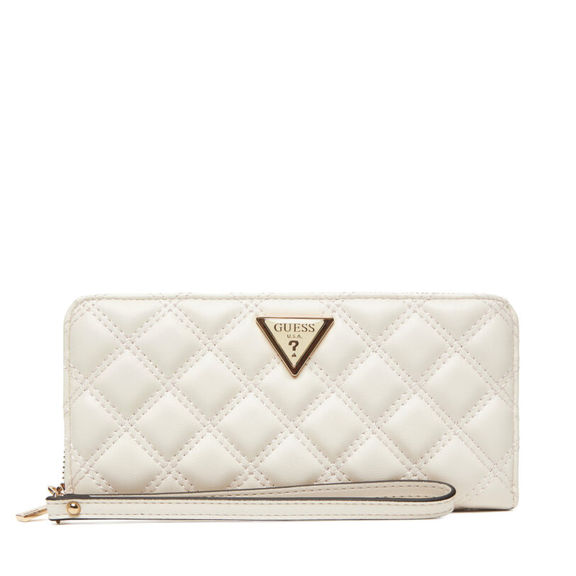 Голям дамски портфейл Guess Giully II Slg SWQG96 73146 Бял цвят на ниска цена