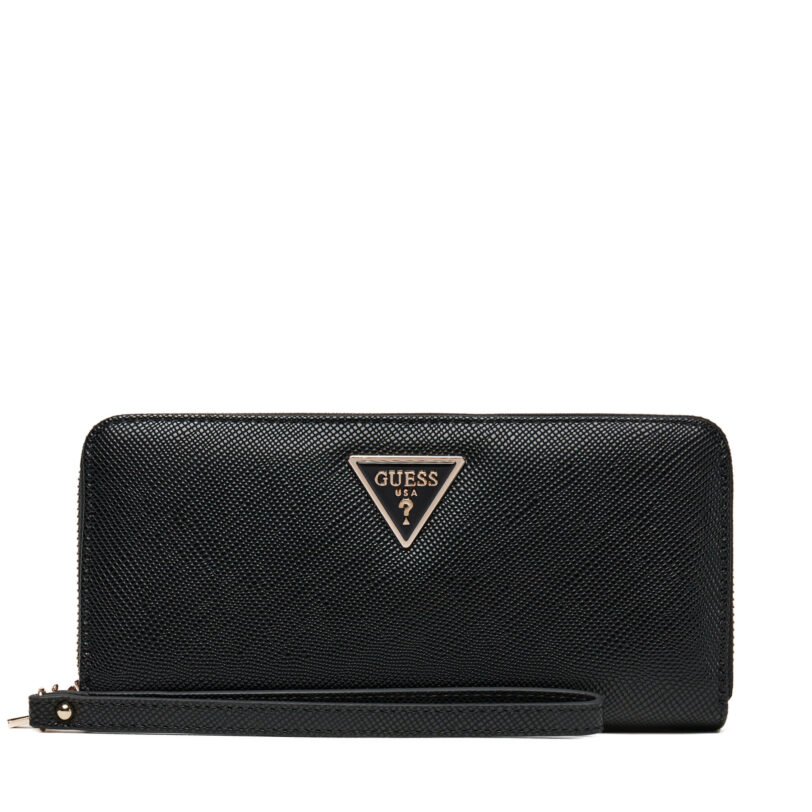 Голям дамски портфейл Guess Laurel II Slg SWZG74 59146 Черен цвят на ниска цена