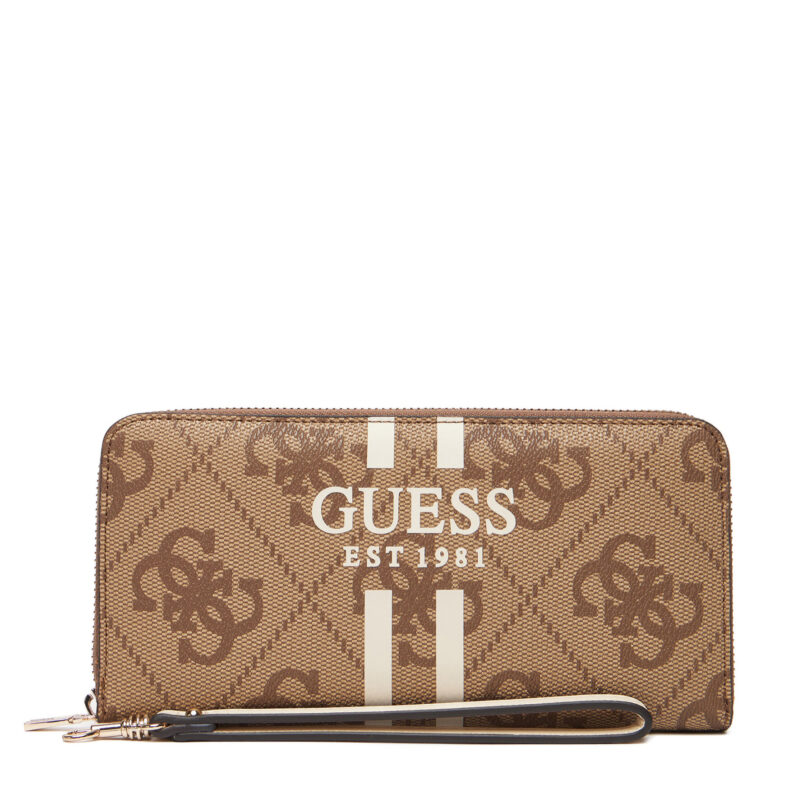 Голям дамски портфейл Guess Laurell II Slg SWOS74 59146 Бежов цвят на ниска цена