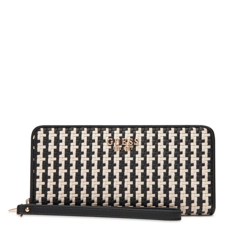 Голям дамски портфейл Guess Mirema Slg SWWG96 31146 Черен цвят на ниска цена