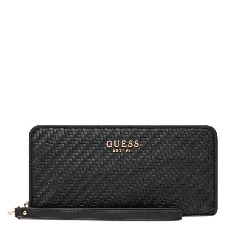 Голям дамски портфейл Guess Mirema Slg SWWG96 31146 Черен цвят на ниска цена