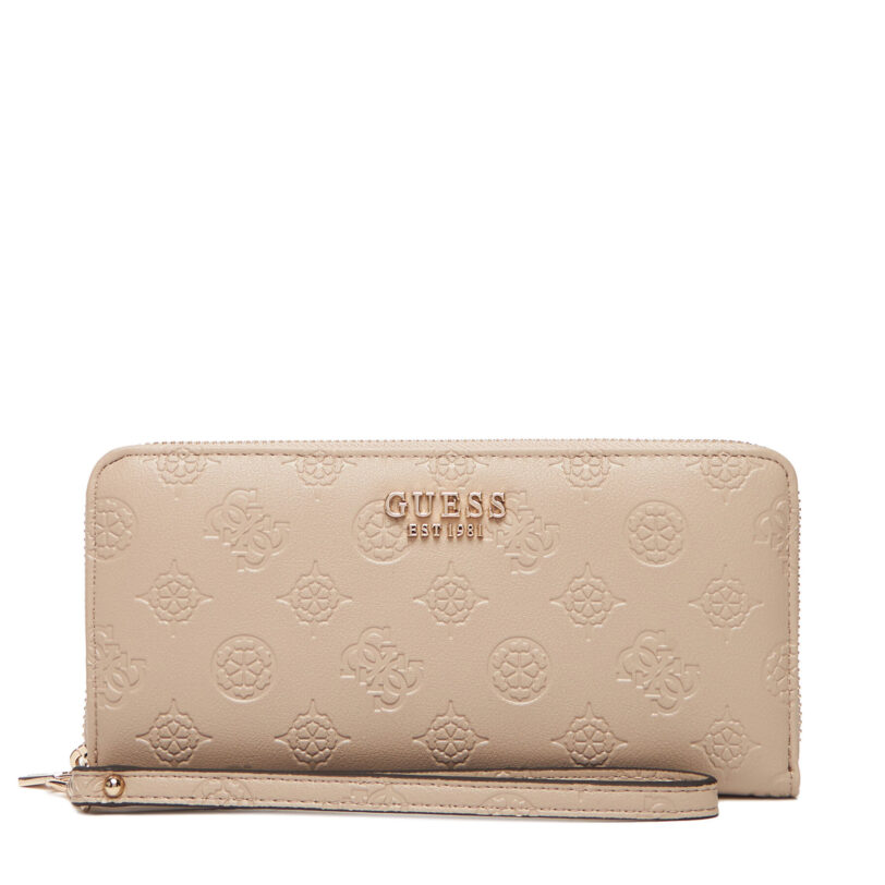 Голям дамски портфейл Guess Phoebe Slg SWPD96 65146 Бежов цвят на ниска цена