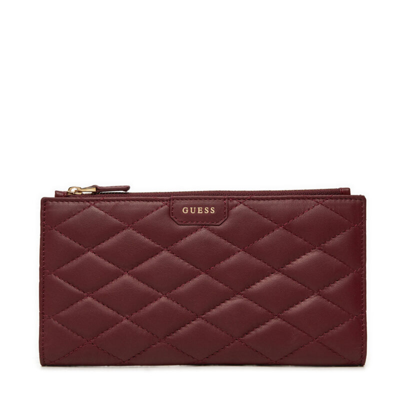 Голям дамски портфейл Guess RW1694 P4401 Бордо цвят на ниска цена