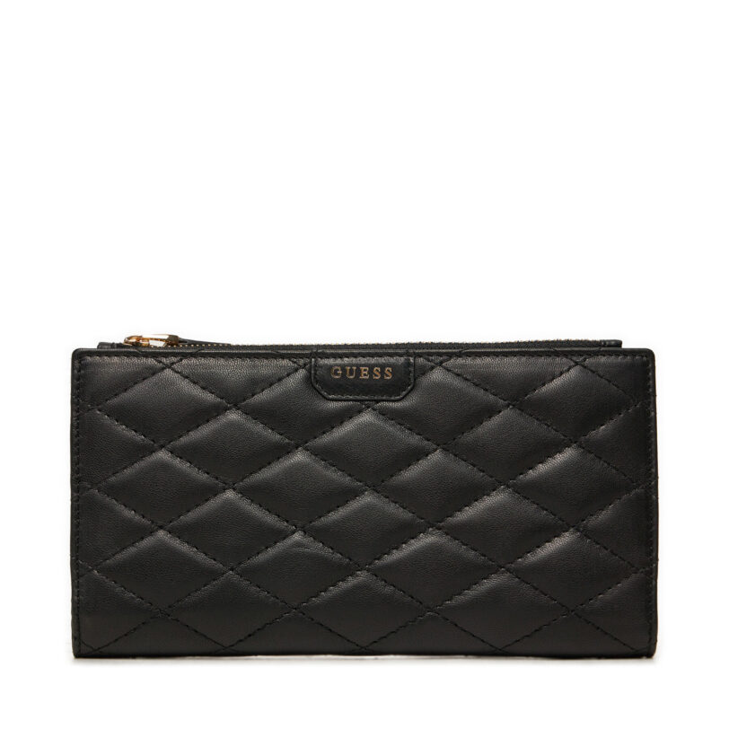 Голям дамски портфейл Guess RW1694 P4401 Черен цвят на ниска цена