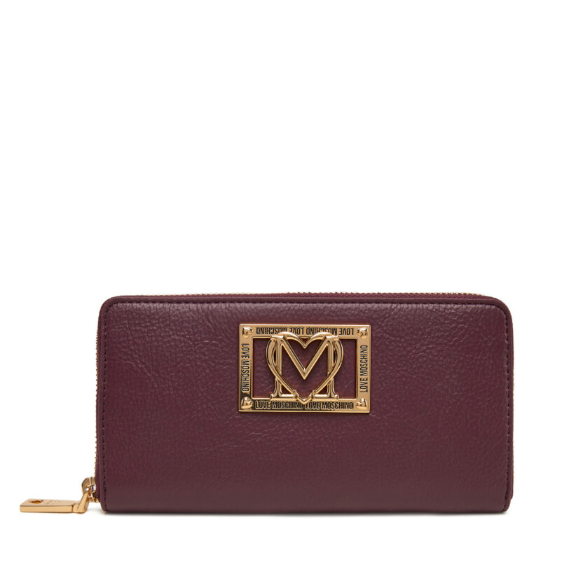 Голям дамски портфейл LOVE MOSCHINO JC5603PP1NLI0552 Бордо цвят на ниска цена