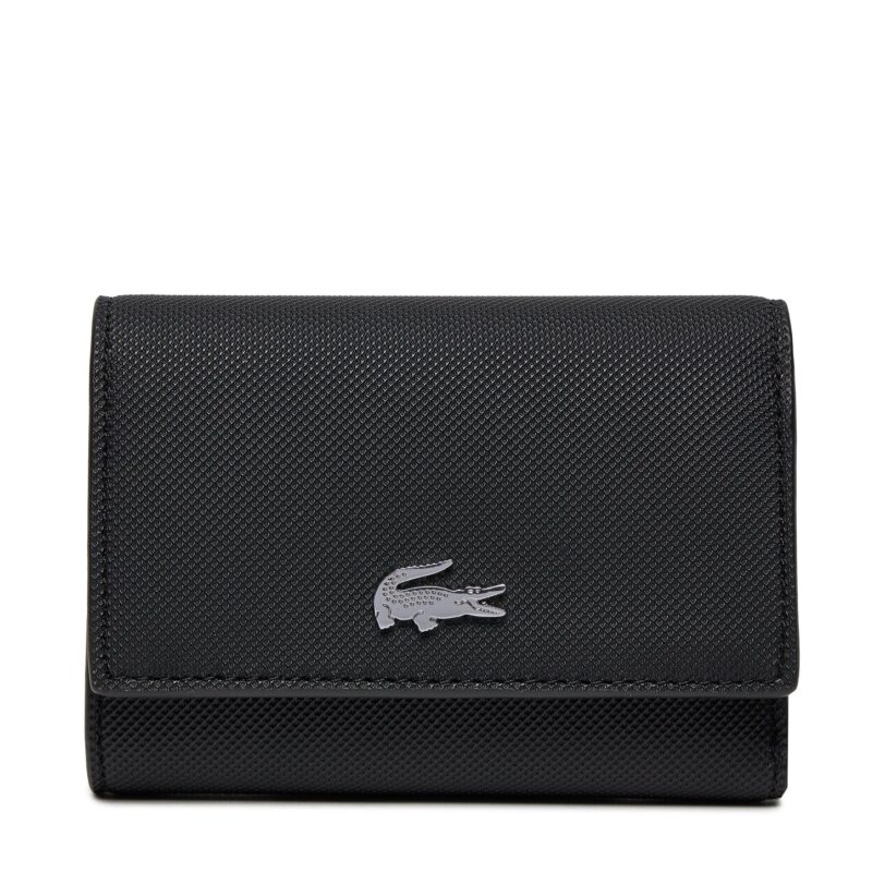 Голям дамски портфейл Lacoste NF4190AA Черен цвят на ниска цена