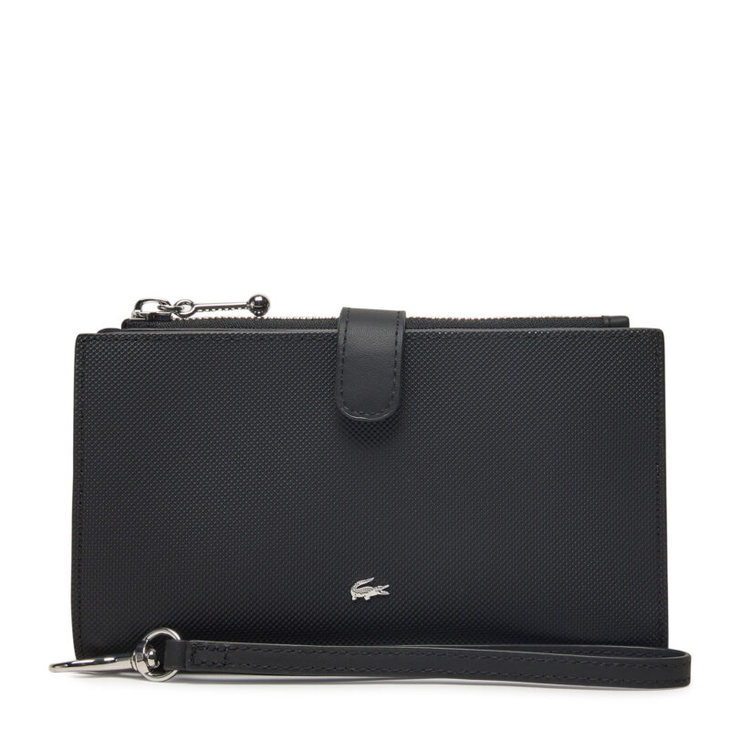 Голям дамски портфейл Lacoste NF4987DZ Черен цвят на ниска цена