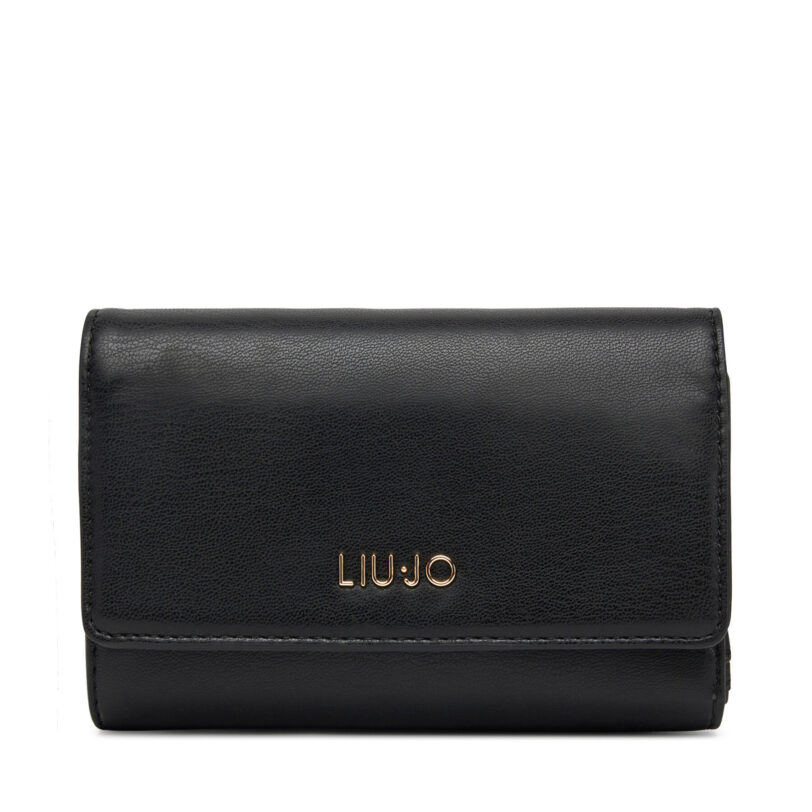 Голям дамски портфейл Liu Jo Ecs M Bifold AA5215 E0015 Черен цвят на ниска цена
