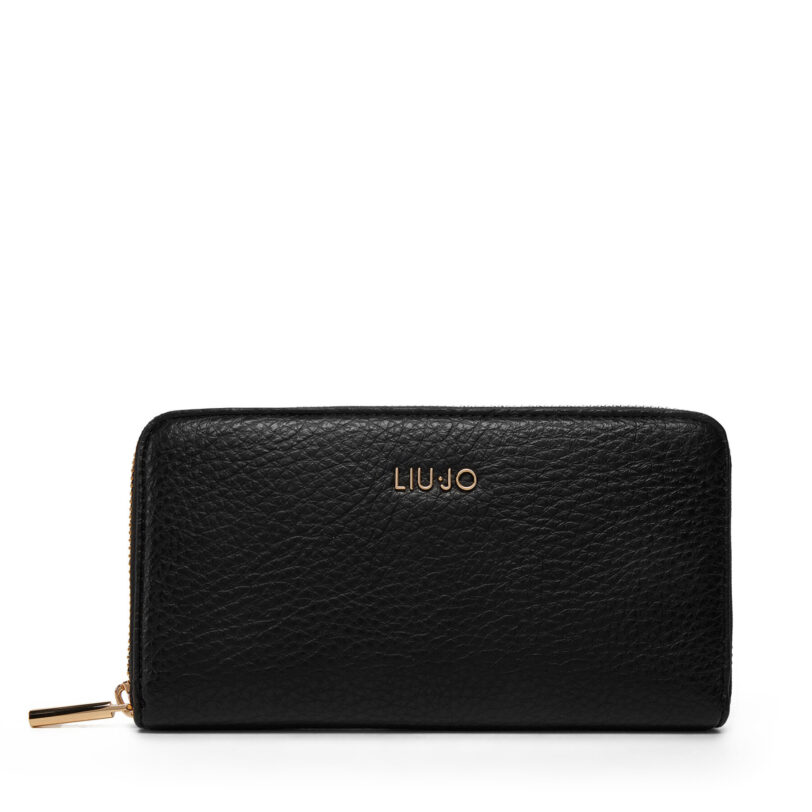 Голям дамски портфейл Liu Jo Ecs Xl Zip Around AF5170 E0027 Черен цвят на ниска цена