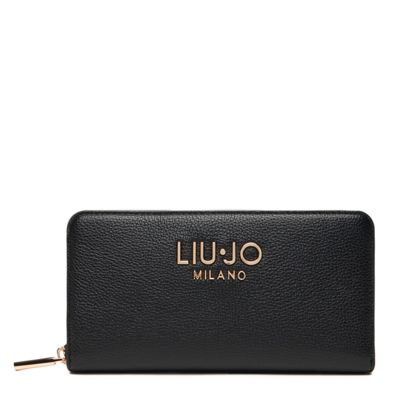 Голям дамски портфейл Liu Jo Ecs Xl Zip Around AF5170 E0058 Черен цвят на ниска цена