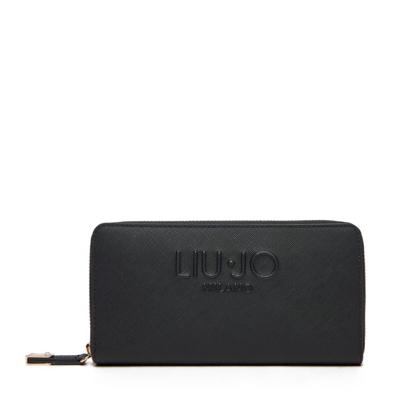 Голям дамски портфейл Liu Jo Ecs Xl Zip Around AF5170 E0087 Черен цвят на ниска цена