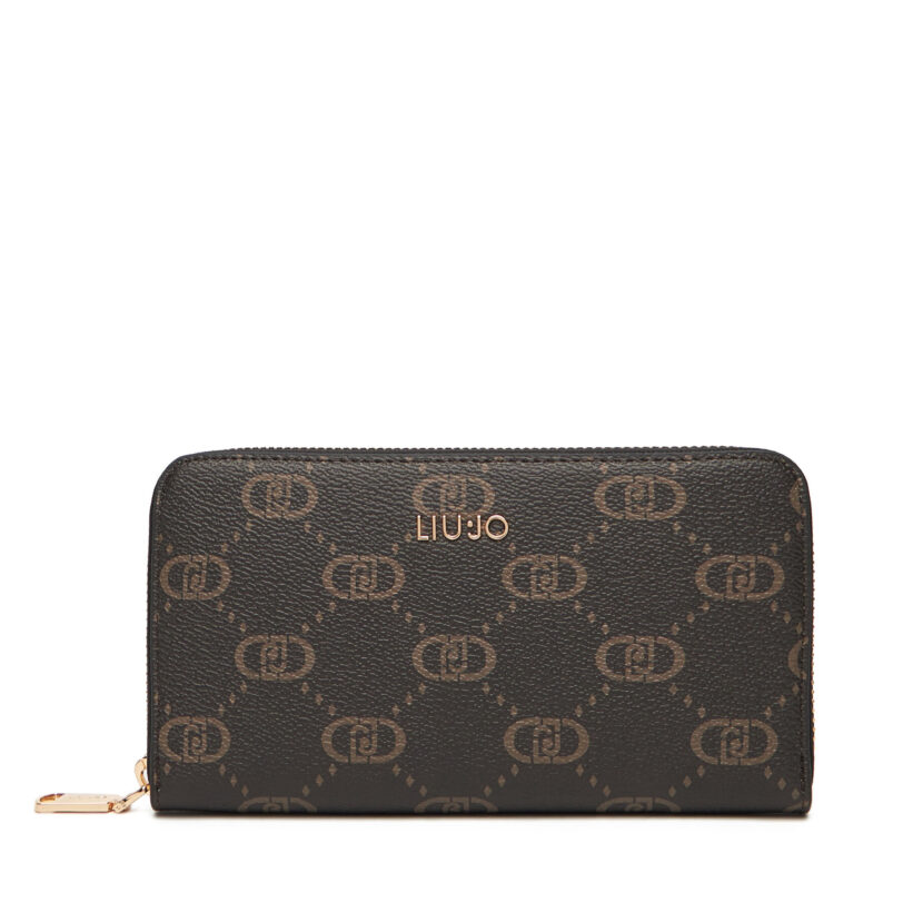 Голям дамски портфейл Liu Jo Ecs Xl Zip Around AF5170 E0668 Кафяв цвят на ниска цена