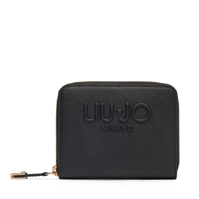 Голям дамски портфейл Liu Jo M Zip Around AA5156 E0058 Черен цвят на ниска цена